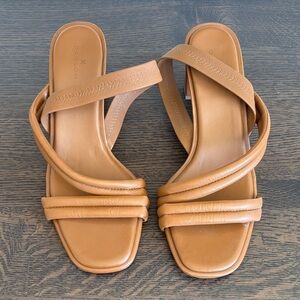 Caslon Lennyn Strappy Coach Brown Leather 3” Heel Sandals 9M